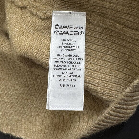 Rachel Zoe Tan Rib Knit Turtleneck Sweater Dress Midi Sweater - Picture 3 of 6